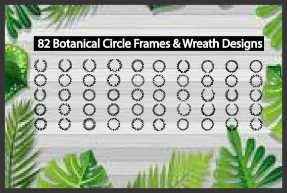 82 Botanical Circle Frames Wreath Graphics