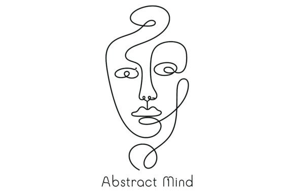 Abstract Line Face Minimal Art