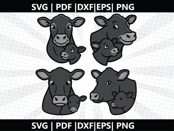 Angus Cow Family SVG Cricut Cut File: Graphics and Freebies for Creative Projects