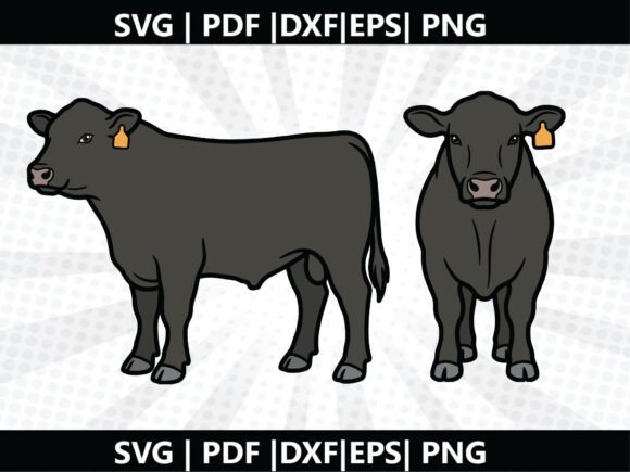 Black Angus Cow SVG Cricut Cut File: Graphics & Freebies for Creative Brands