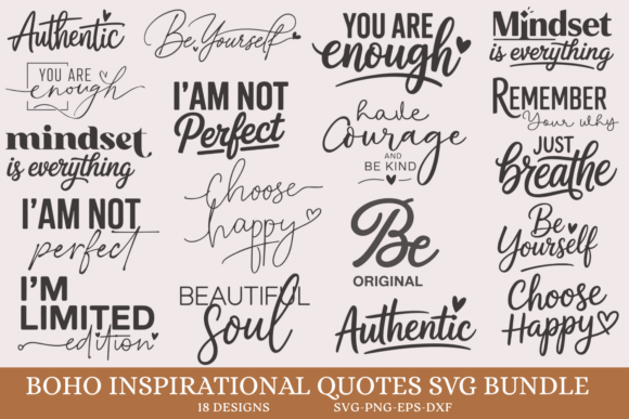 Boho Inspirational SVG Bundle for Graphics and Crafts