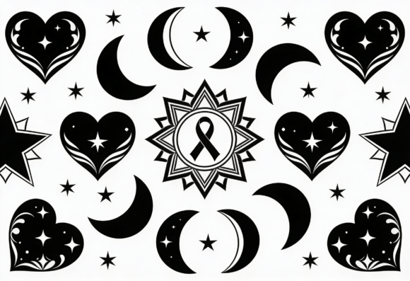 Celestial Hearts Stars Moons SVG Bundle