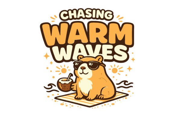 Chasing Warm Waves Capybara Vector