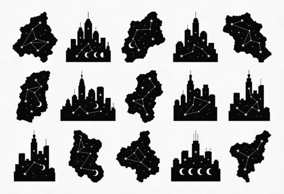 Cityscape Constellation SVG Bundle: Graphics & Crafts