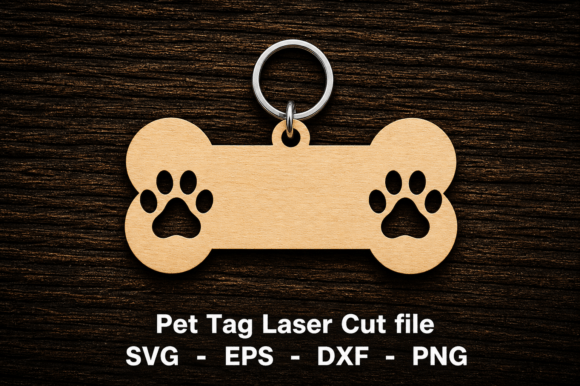 Dog Tag Laser Cut File, Pet Tag SVG