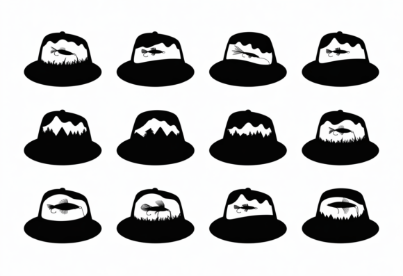 Fishing Hat SVG Mountain Fly Fishing Graphics