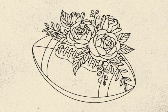 Football SVG File, Floral Football Svg