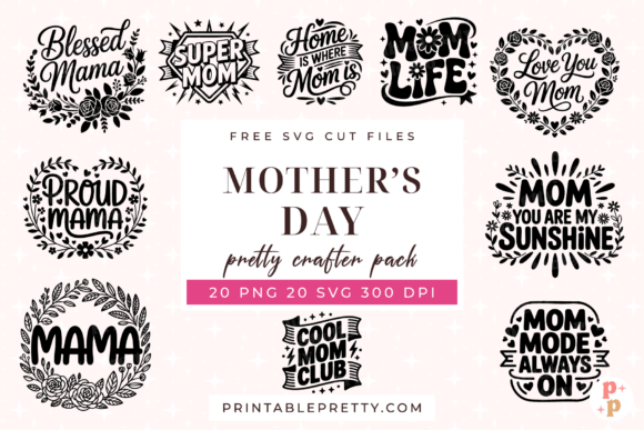 Free Mothers Day SVG Bundle for Crafts and Graphics