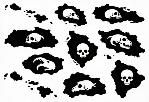 Hawaii Skull Map SVG Bundle: Graphics and Crafts