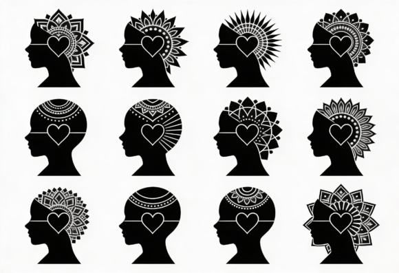 Mandala Woman Silhouette SVG Bundle for Crafts