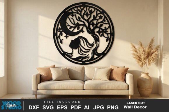 Mystical Moon Wall Decor Laser Cut SVG