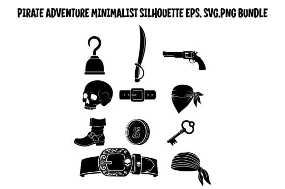 Pirate Adventure Minimalist Vector Graphics Freebies