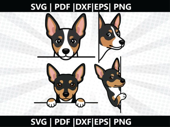 Rat Terrier Peeking SVG Cricut Cut File