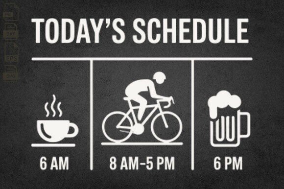 Today's Schedule Cycling, Coffee Ride Be Graphics