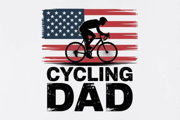 Vintage Cycling Dad Graphics for Crafts