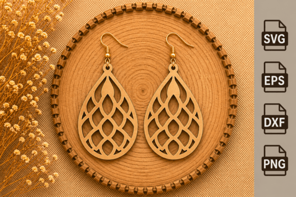 Wood Acrylic Earring SVG Laser Cut Files